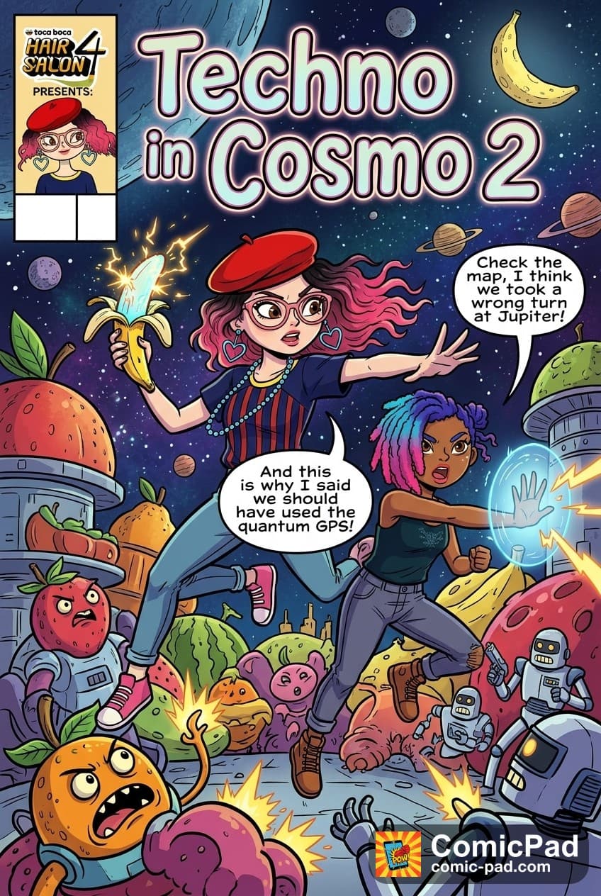 A comic page drawn by AI in God Mode